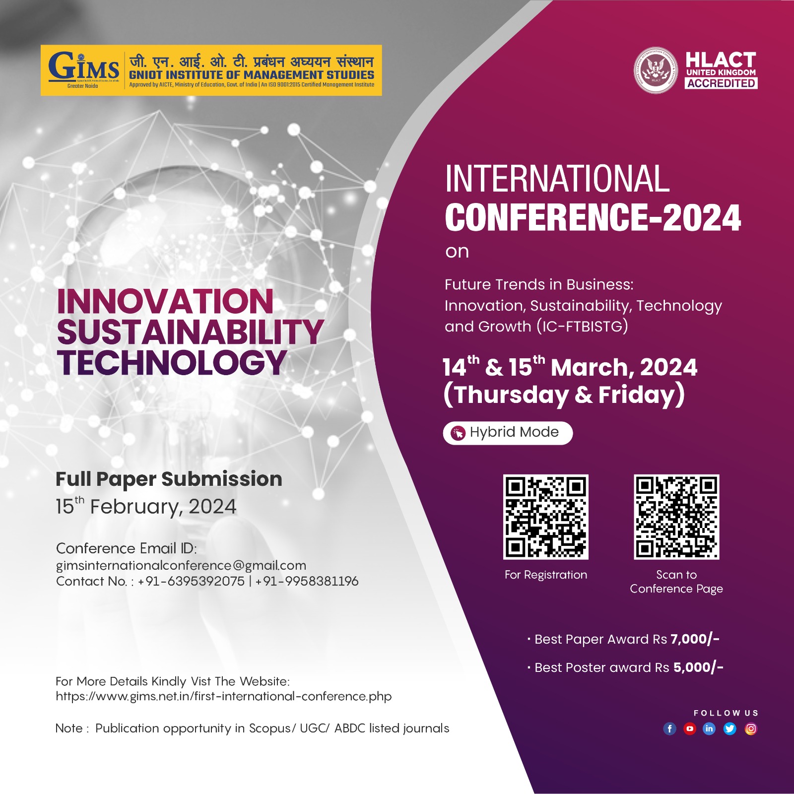 ICFTBISTG 2024 Future Trends in Business Conference Best PGDM